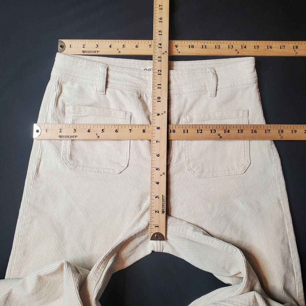 Oat New York Women's Size 8/29 High Rise Wide Leg Corduroy Pant Ivory White - Picture 2 of 7